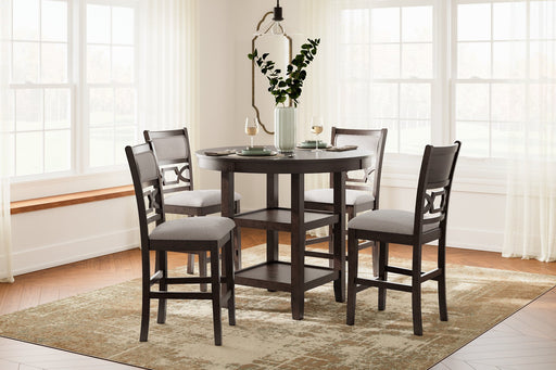 Langwest Counter Height Dining Table and 4 Barstools (Set of 5) - Yulissa Home Furnishings (NJ)