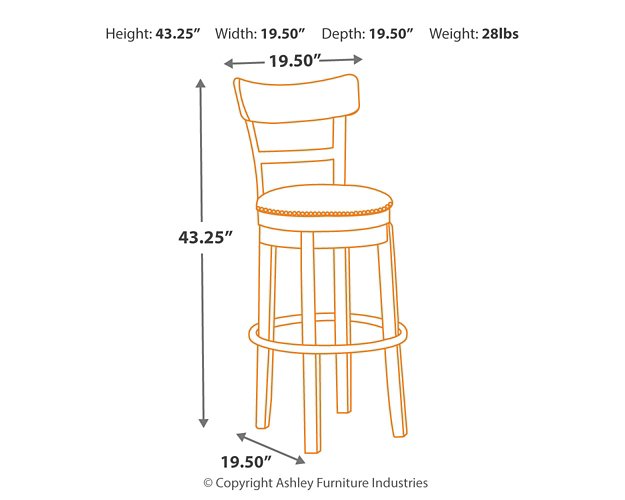 Pinnadel Bar Height Bar Stool - Yulissa Home Furnishings (NJ)