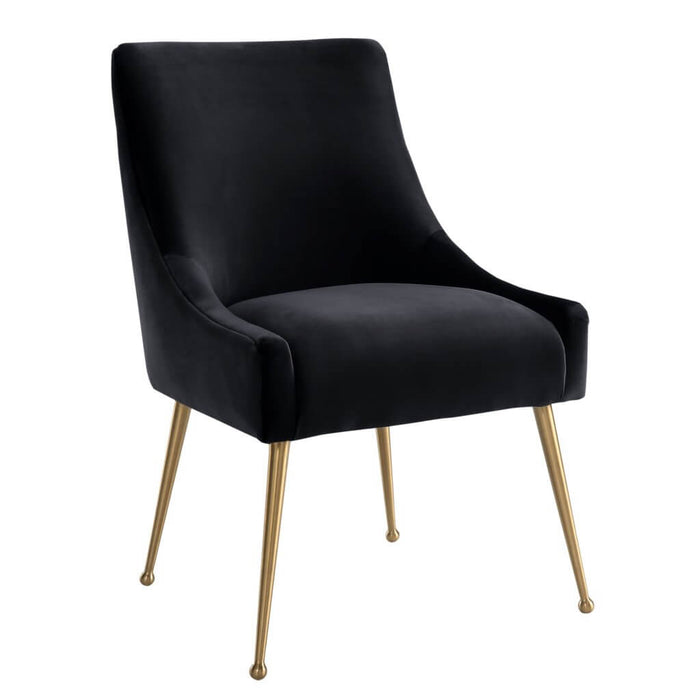 BEATRIX BLACK VELVET SIDE DINING CHAIR