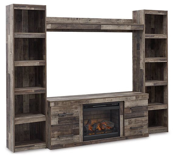 Derekson 4-Piece Entertainment Center with Electric Fireplace - Yulissa Home Furnishings (NJ)