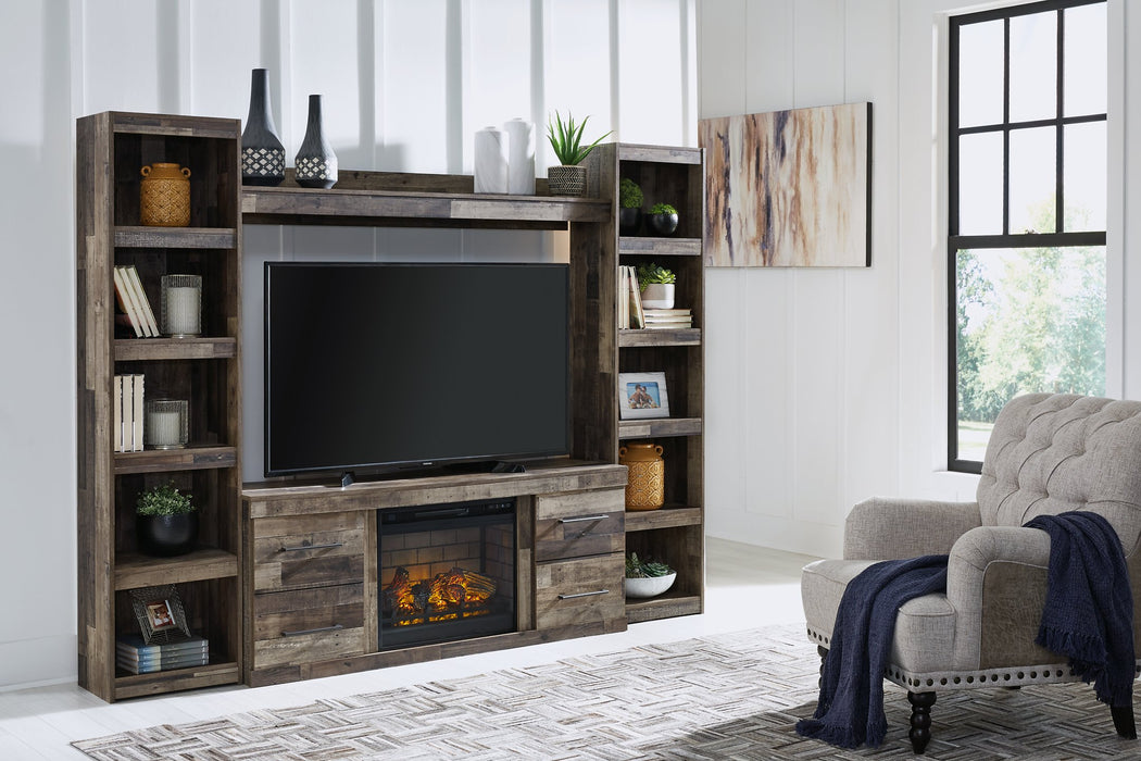 Derekson 4-Piece Entertainment Center with Electric Fireplace - Yulissa Home Furnishings (NJ)