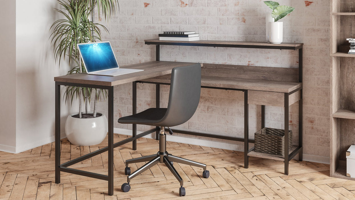 Arlenbry Home Office L-Desk with Storage - Yulissa Home Furnishings (NJ)