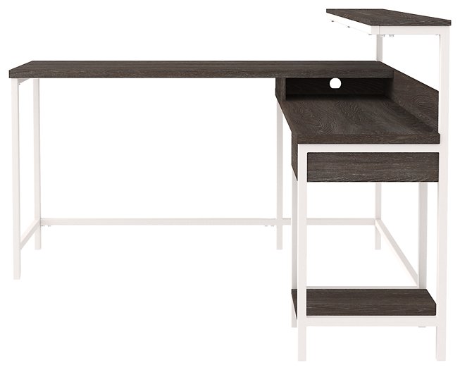 Dorrinson Home Office L-Desk with Storage - Yulissa Home Furnishings (NJ)