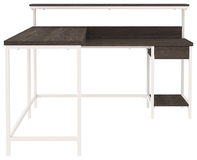 Dorrinson Home Office L-Desk with Storage - Yulissa Home Furnishings (NJ)