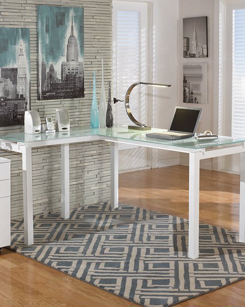 Baraga Home Office L-Desk - Yulissa Home Furnishings (NJ)