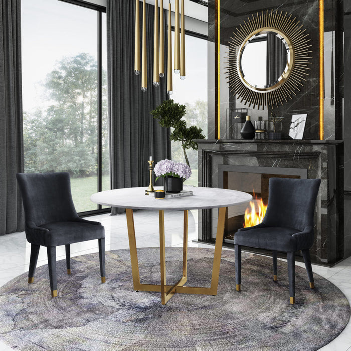 MAXIM WHITE MARBLE DINING ROOM TABLE