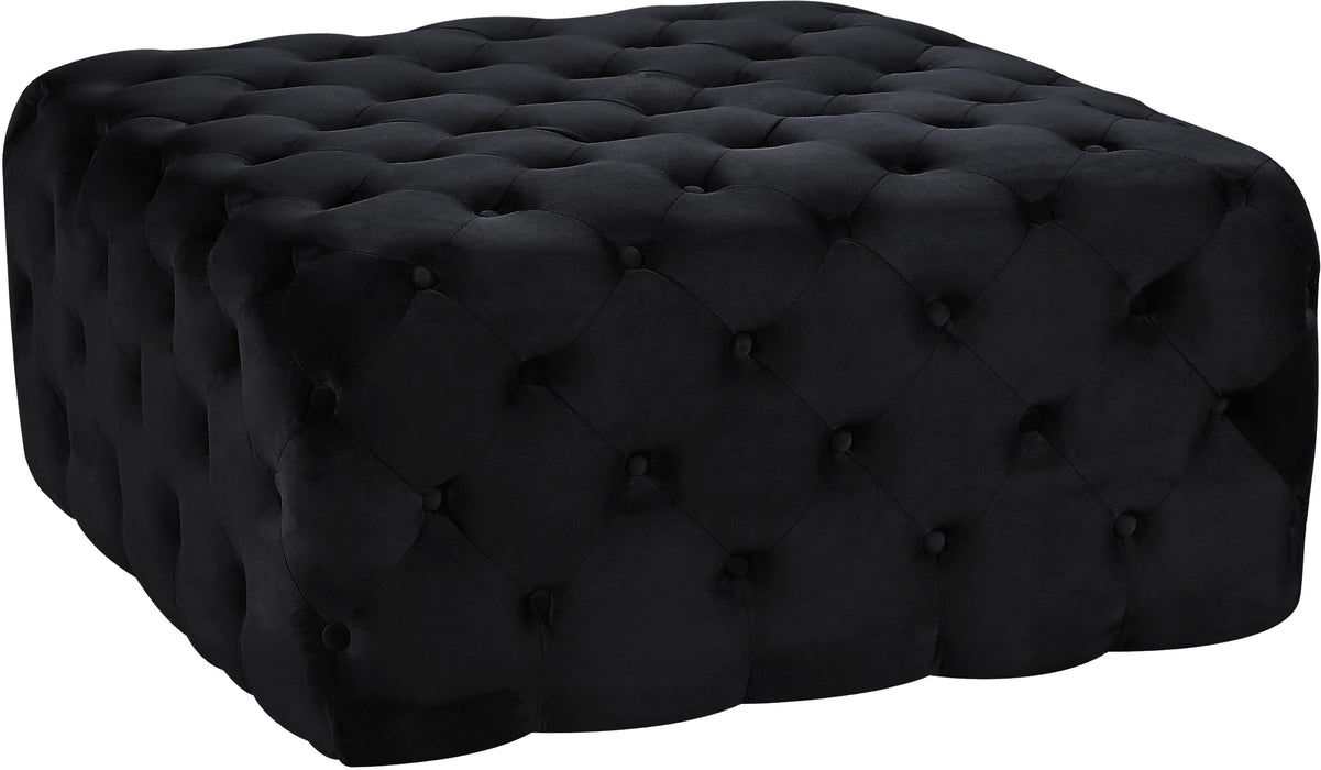 Ariel Black Velvet Ottoman/Bench image