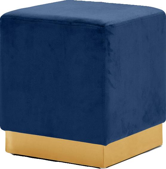 Jax Navy Velvet Ottoman/Stool image