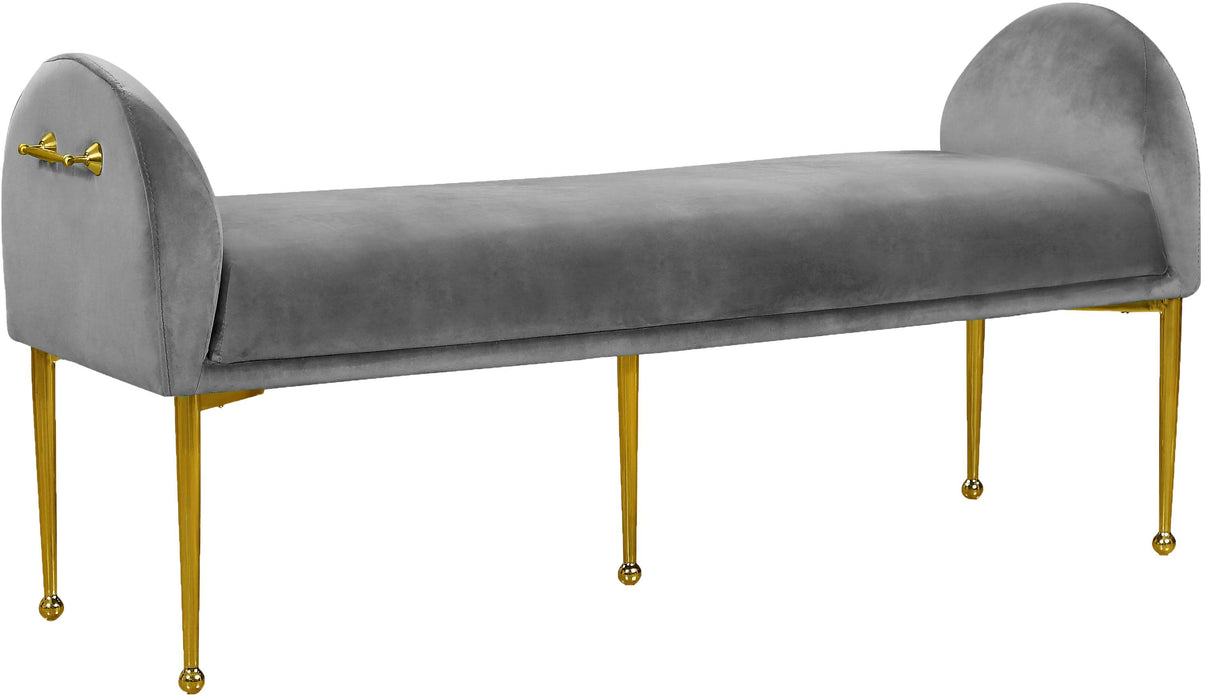 Owen Grey Velvet Bench image