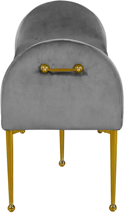 Owen Grey Velvet Bench