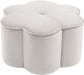 Daisy Cream Velvet Ottoman image