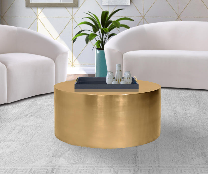 Cylinder Brushed Gold Coffee Table