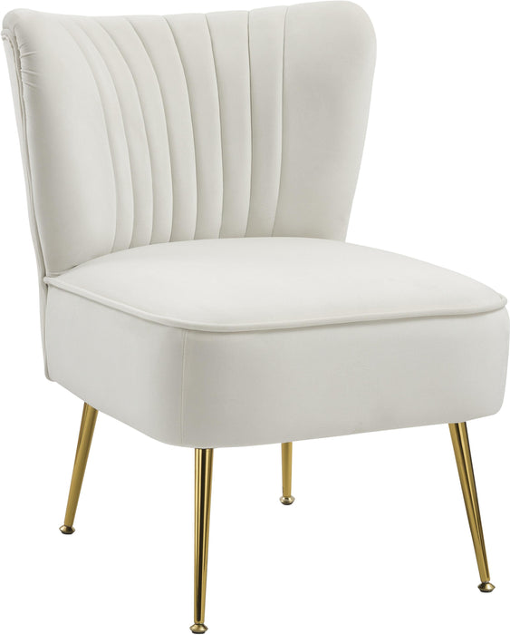 Tess Cream Velvet Accent Chair image