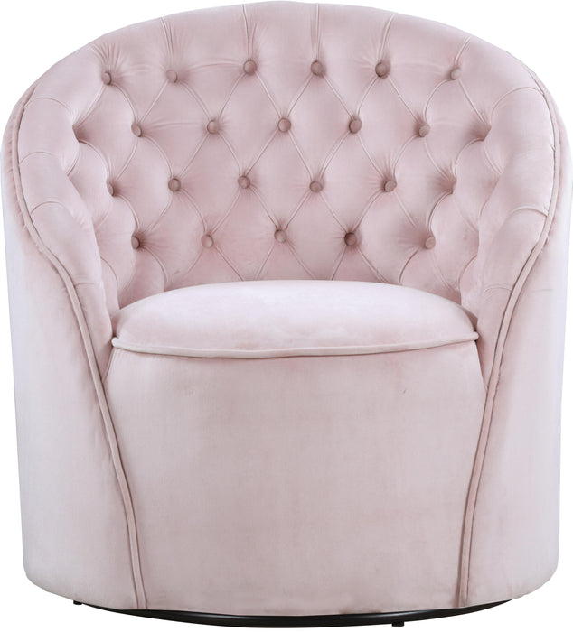 Alessio Pink Velvet Accent Chair