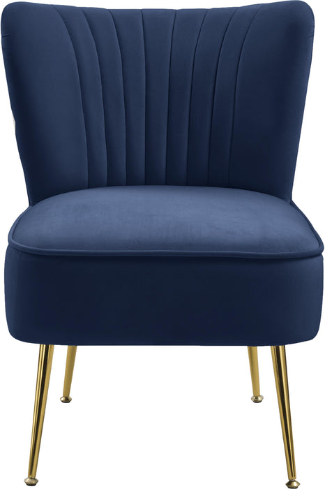 Tess Navy Velvet Accent Chair