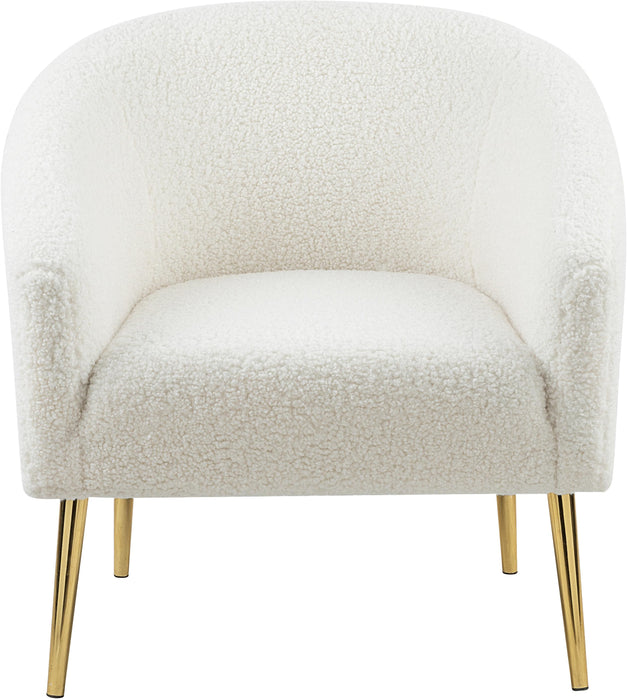 Barlow White Faux Sheepskin Fur Accent Chair