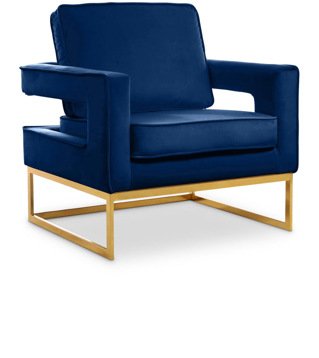 Noah Navy Velvet Accent Chair