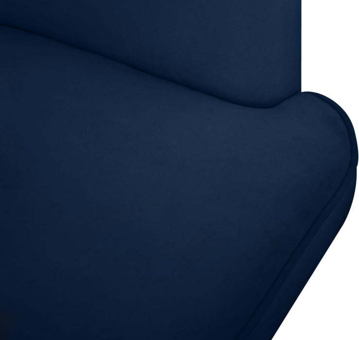 Rays Navy Velvet Accent Chair