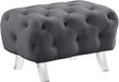 Crescent Grey Velvet Ottoman image