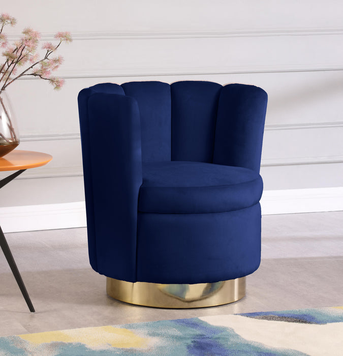 Lily Navy Velvet Accent Chair