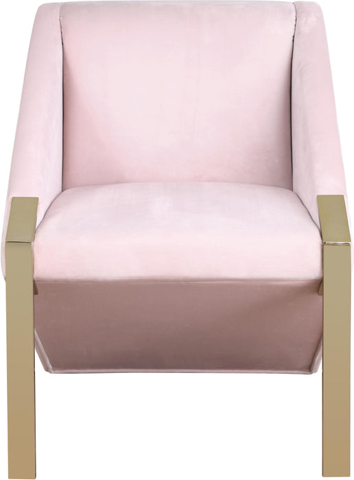 Rivet Pink Velvet Accent Chair