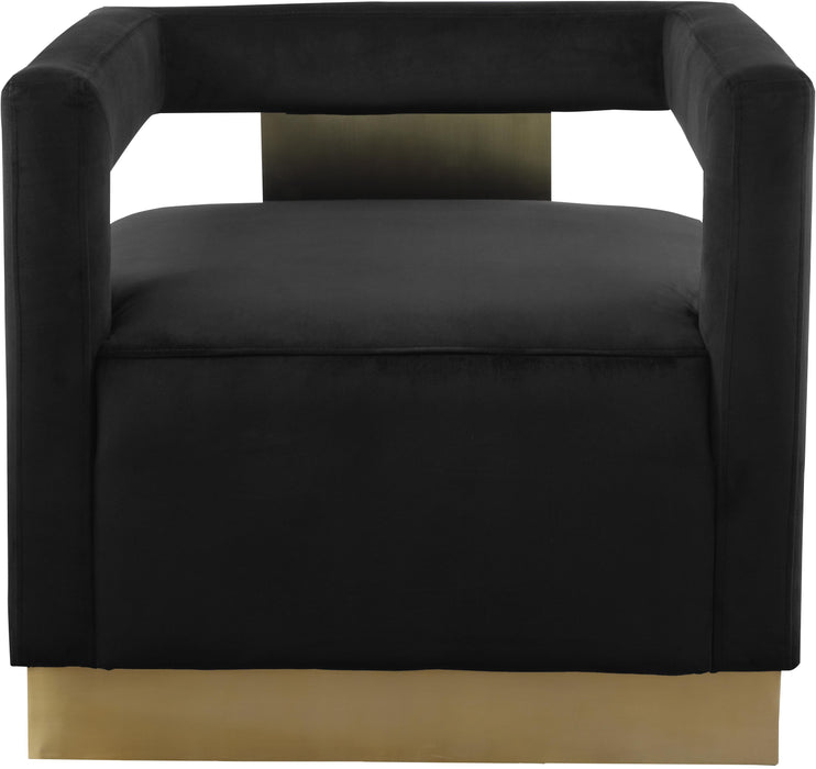 Armani Black Velvet Accent Chair