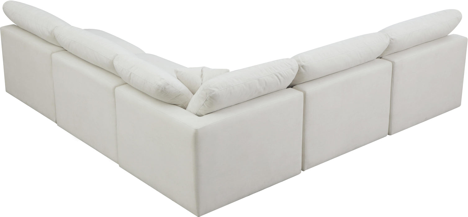 Plush Cream Velvet Standard Cloud Modular Sectional