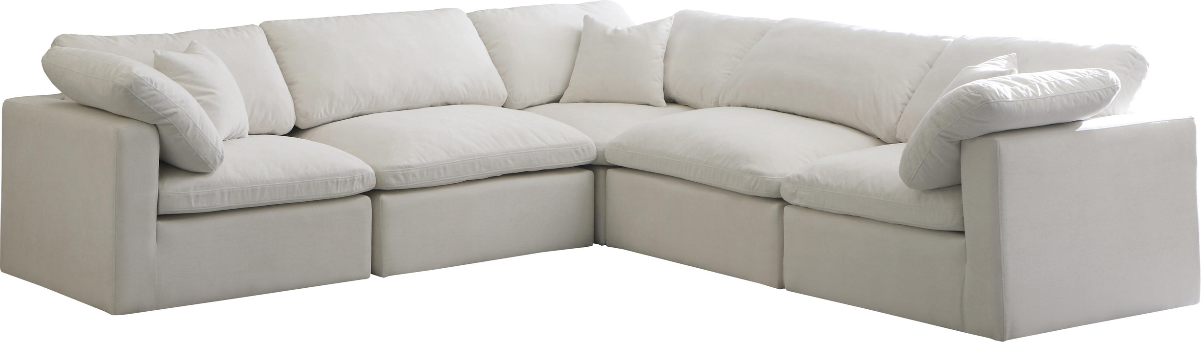 Plush Cream Velvet Standard Cloud Modular Sectional