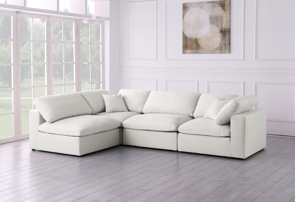 Plush Cream Velvet Standard Cloud Modular Sectional