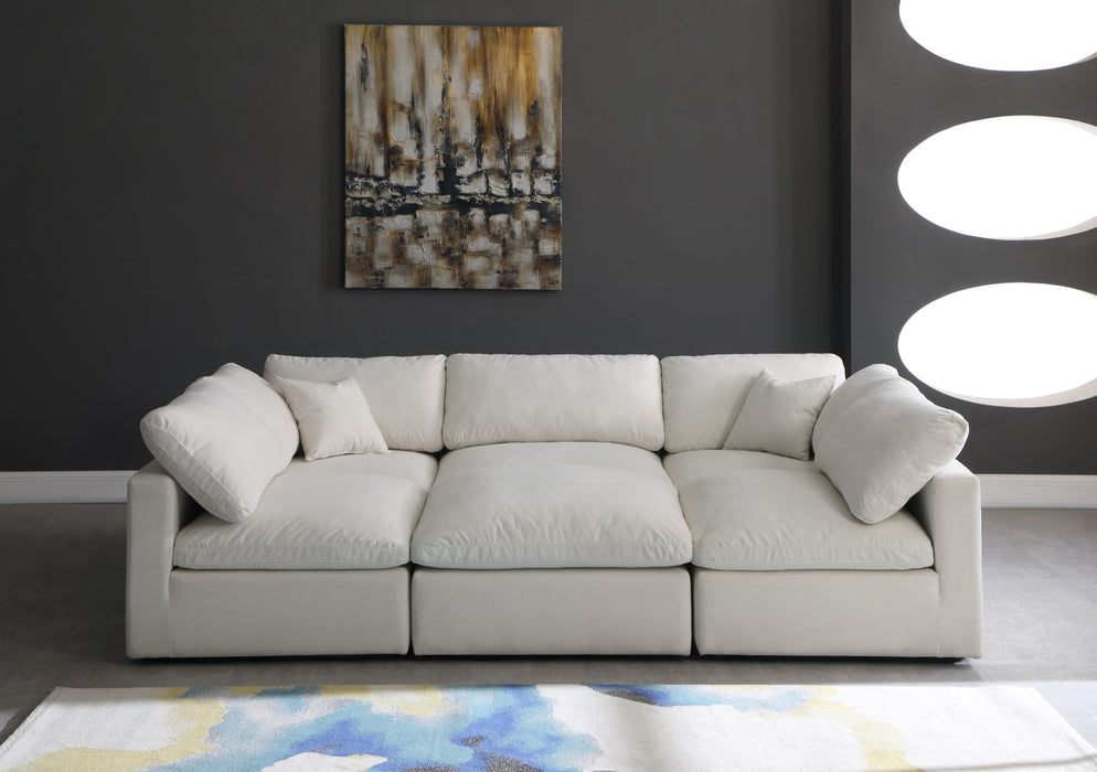 Plush Cream Velvet Standard Cloud Modular Sectional