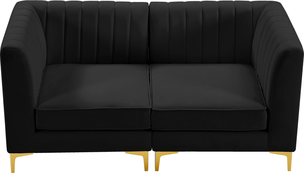 Alina Black Velvet Modular Sofa