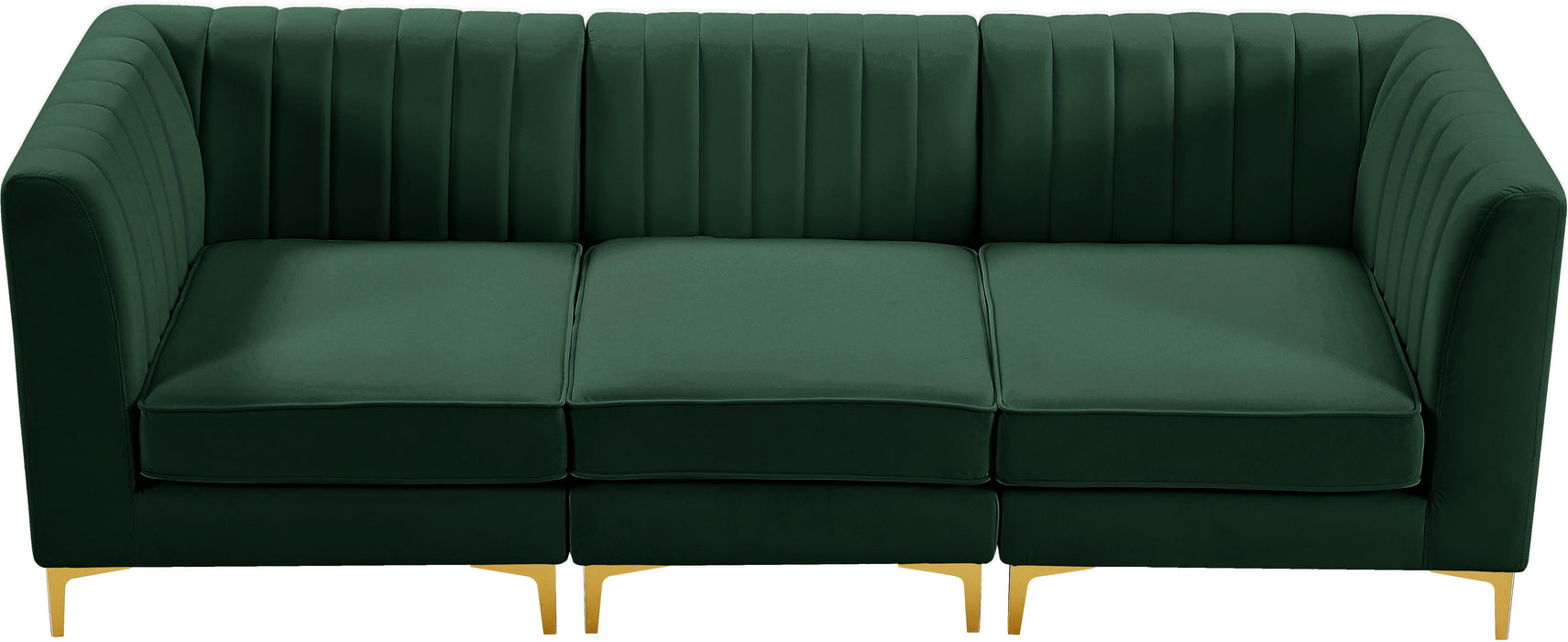 Alina Green Velvet Modular Sectional