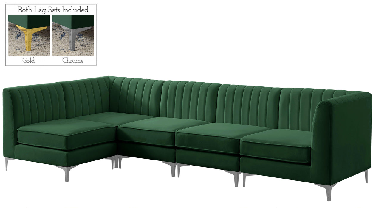 Alina Green Velvet Modular Sectional