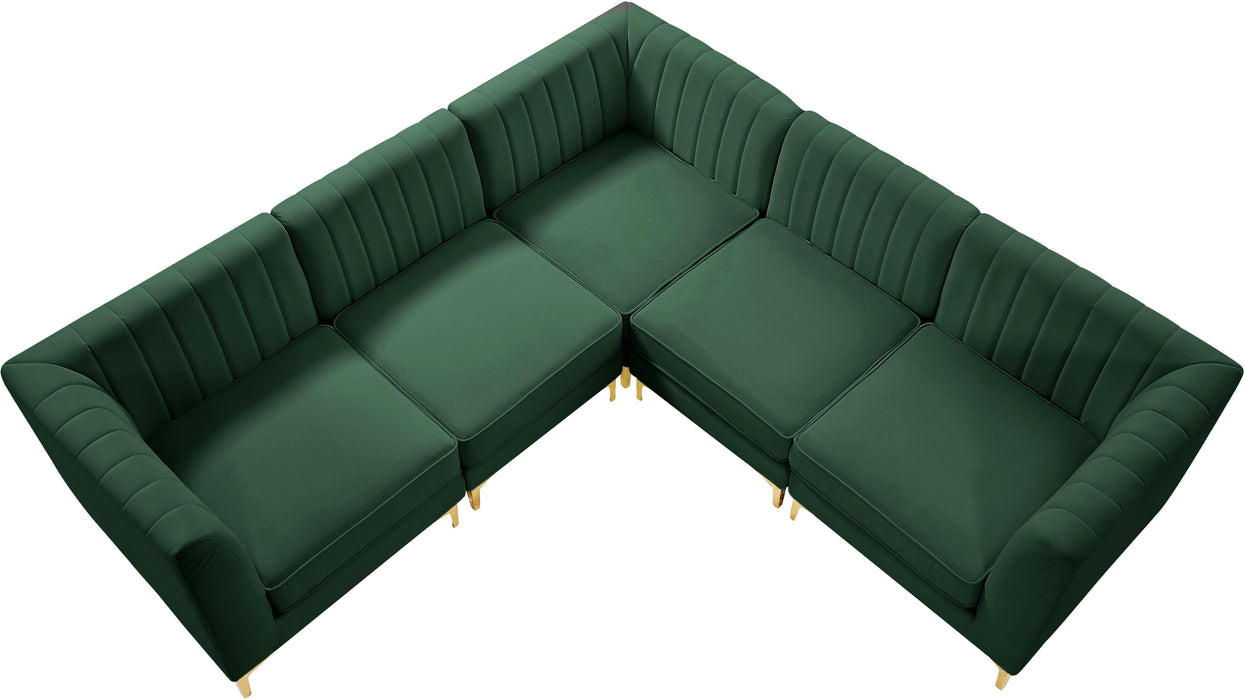 Alina Green Velvet Modular Sectional