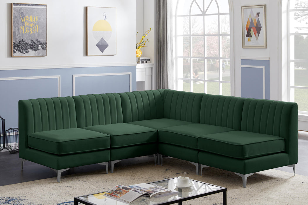 Alina Green Velvet Modular Sectional