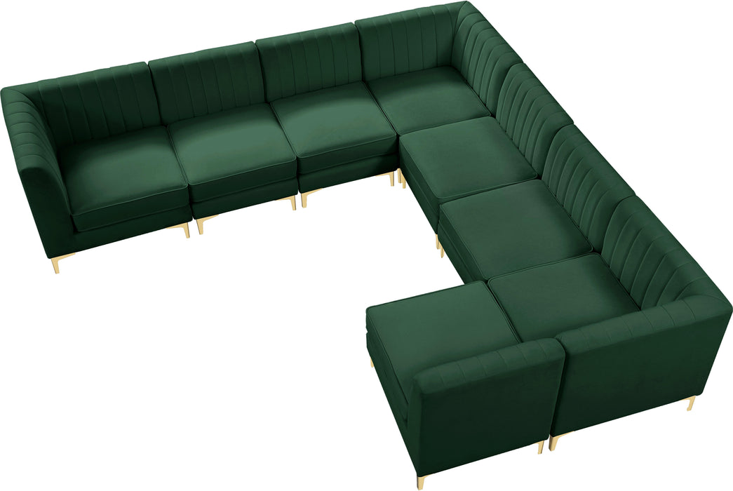 Alina Green Velvet Modular Sectional