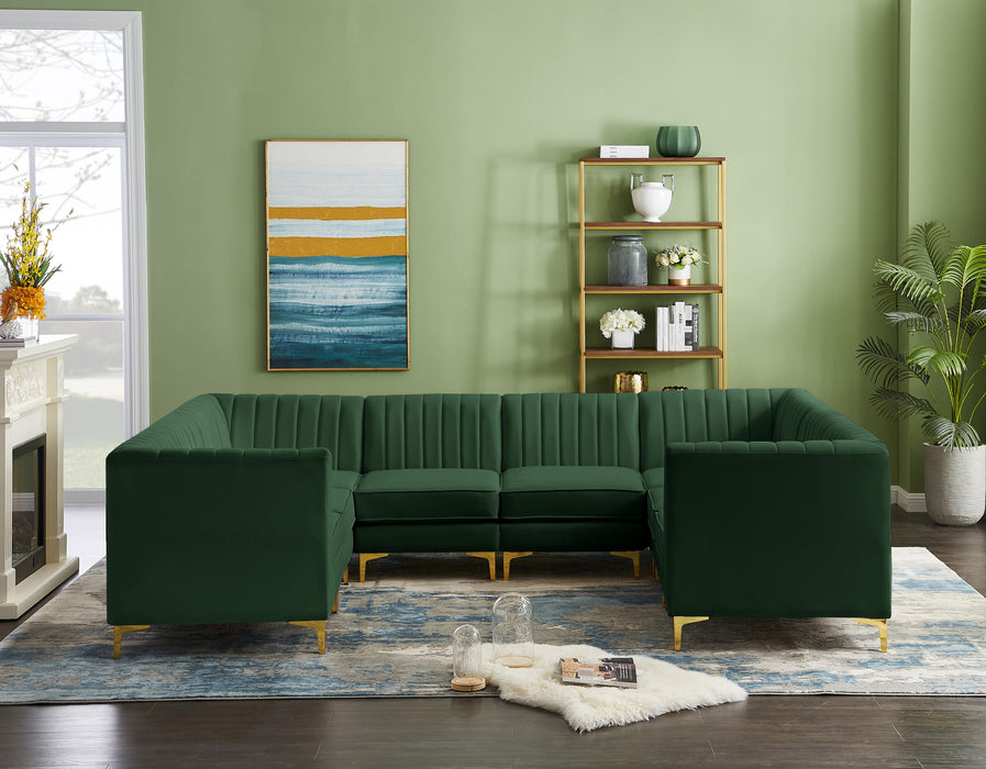 Alina Green Velvet Modular Sectional