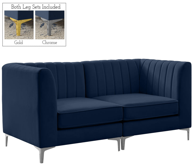 Alina Navy Velvet Modular Sofa