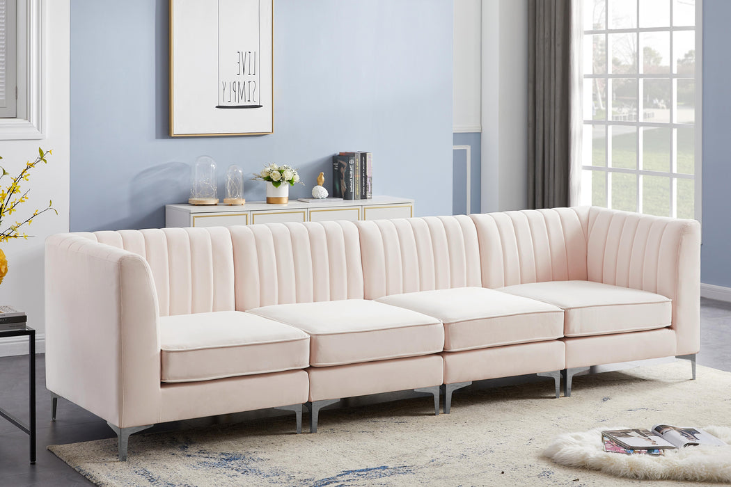 Alina Pink Velvet Modular Sectional