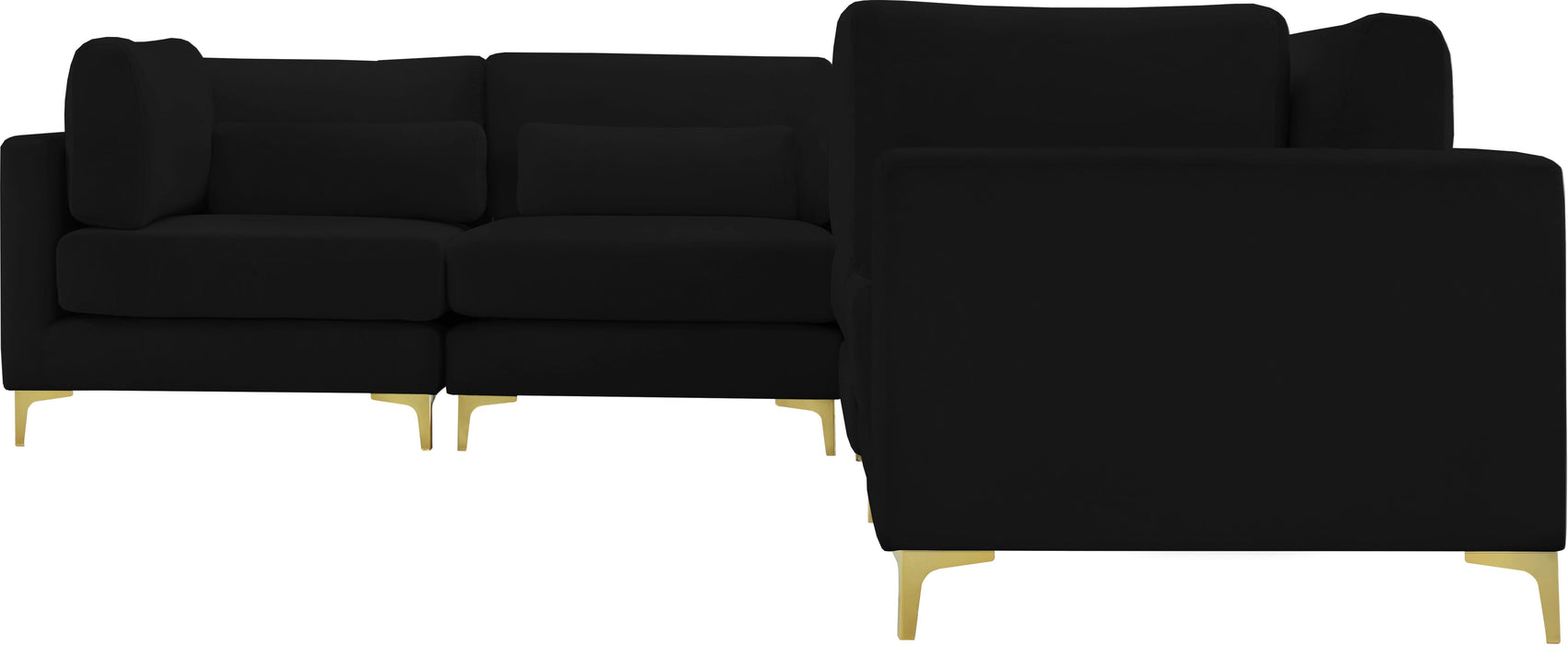 Julia Black Velvet Modular Sectional (5 Boxes)