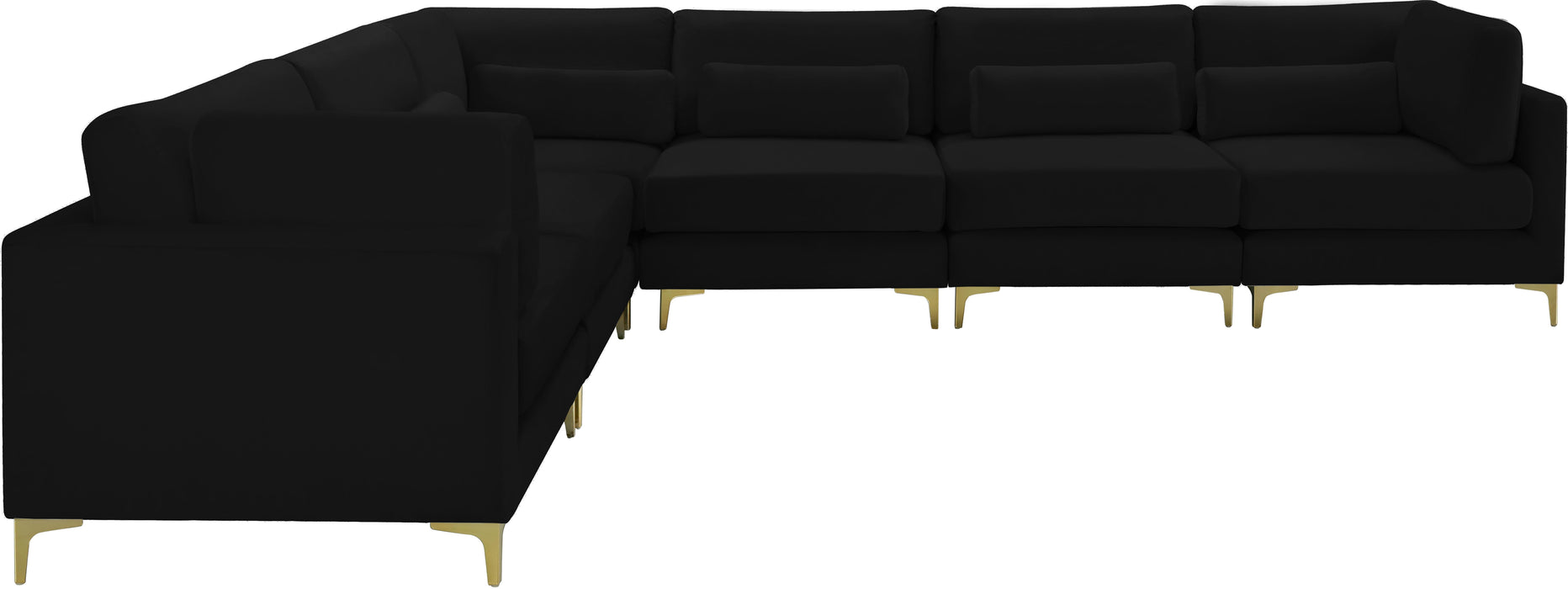 Julia Black Velvet Modular Sectional (6 Boxes)