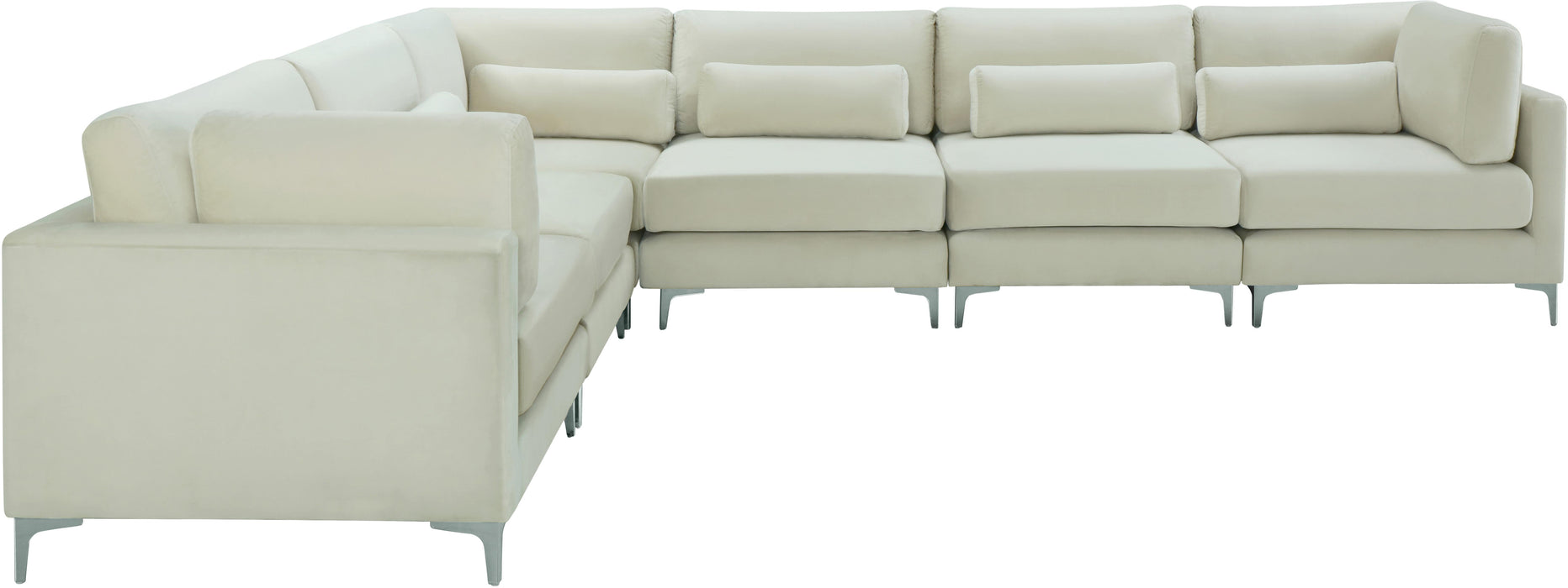 Julia Cream Velvet Modular Sectional (6 Boxes)