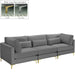 Julia Grey Velvet Modular Sofa (3 Boxes) image