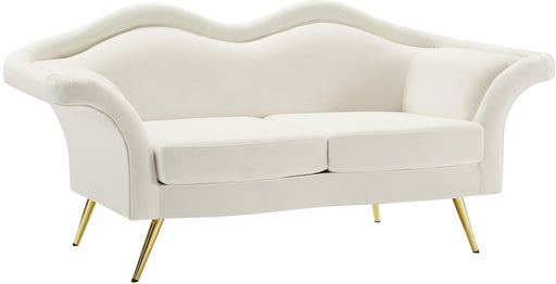 Lips Cream Velvet Loveseat image