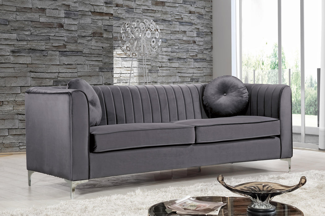 Isabelle Grey Velvet Sofa