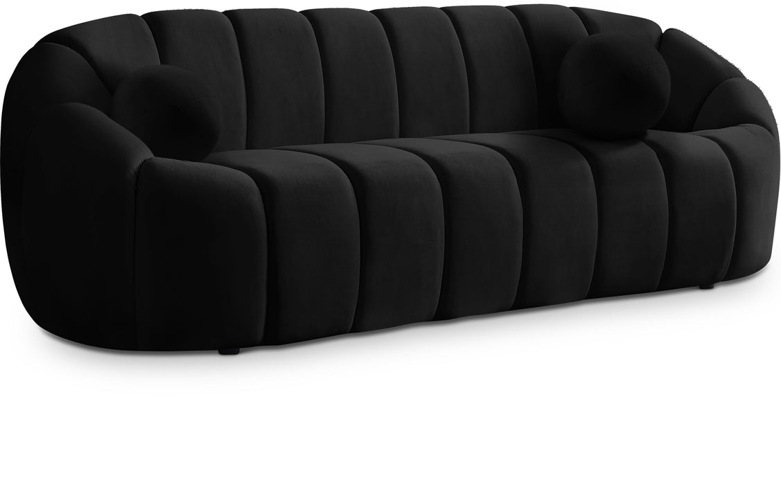 Elijah Black Velvet Sofa image