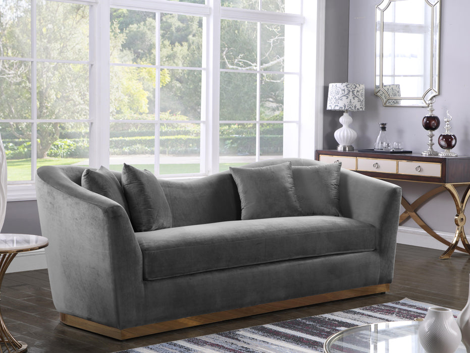 Arabella Grey Velvet Sofa