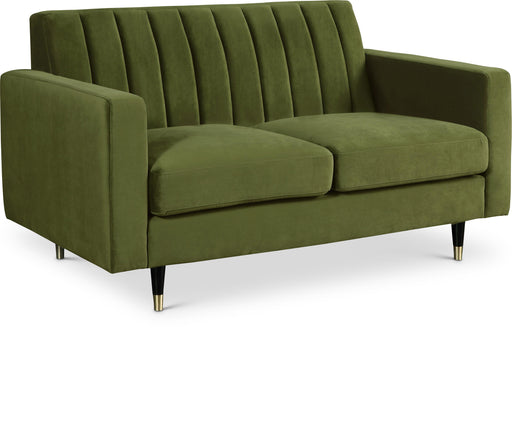 Lola Olive Velvet Loveseat image