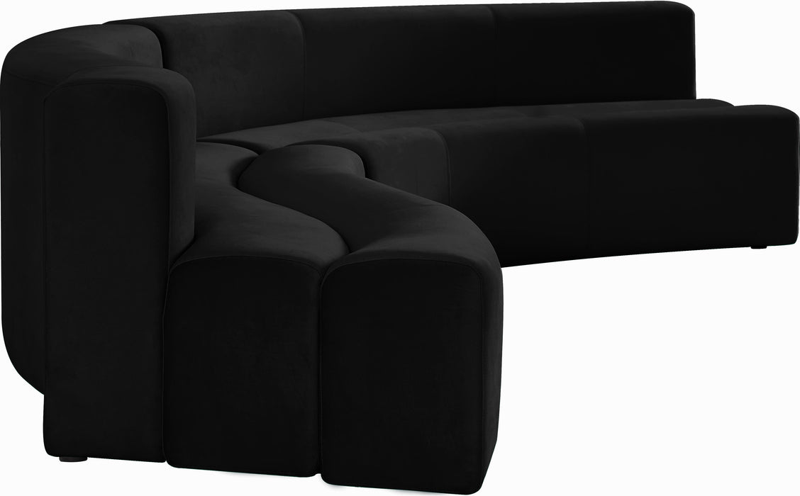 Curl Black Velvet 2pc. Sectional