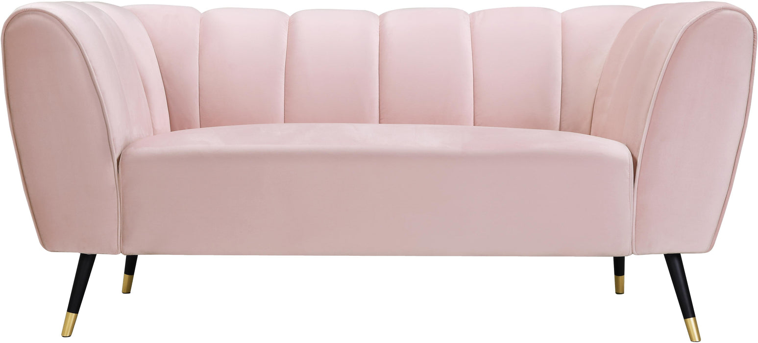 Beaumont Pink Velvet Loveseat